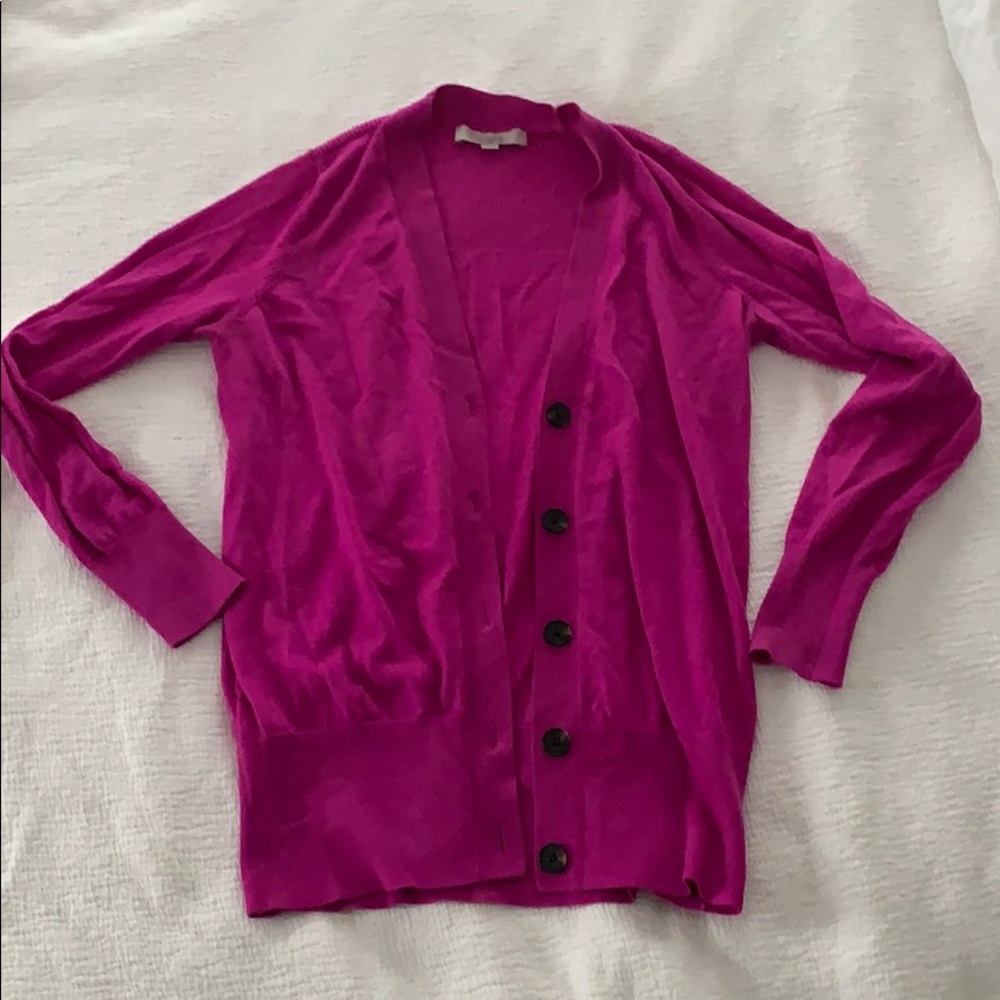 Fuchsia mid length cardigan